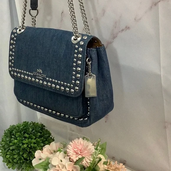 NWT Coach Denim XBody Silver Rivets - Picture 10 of 10